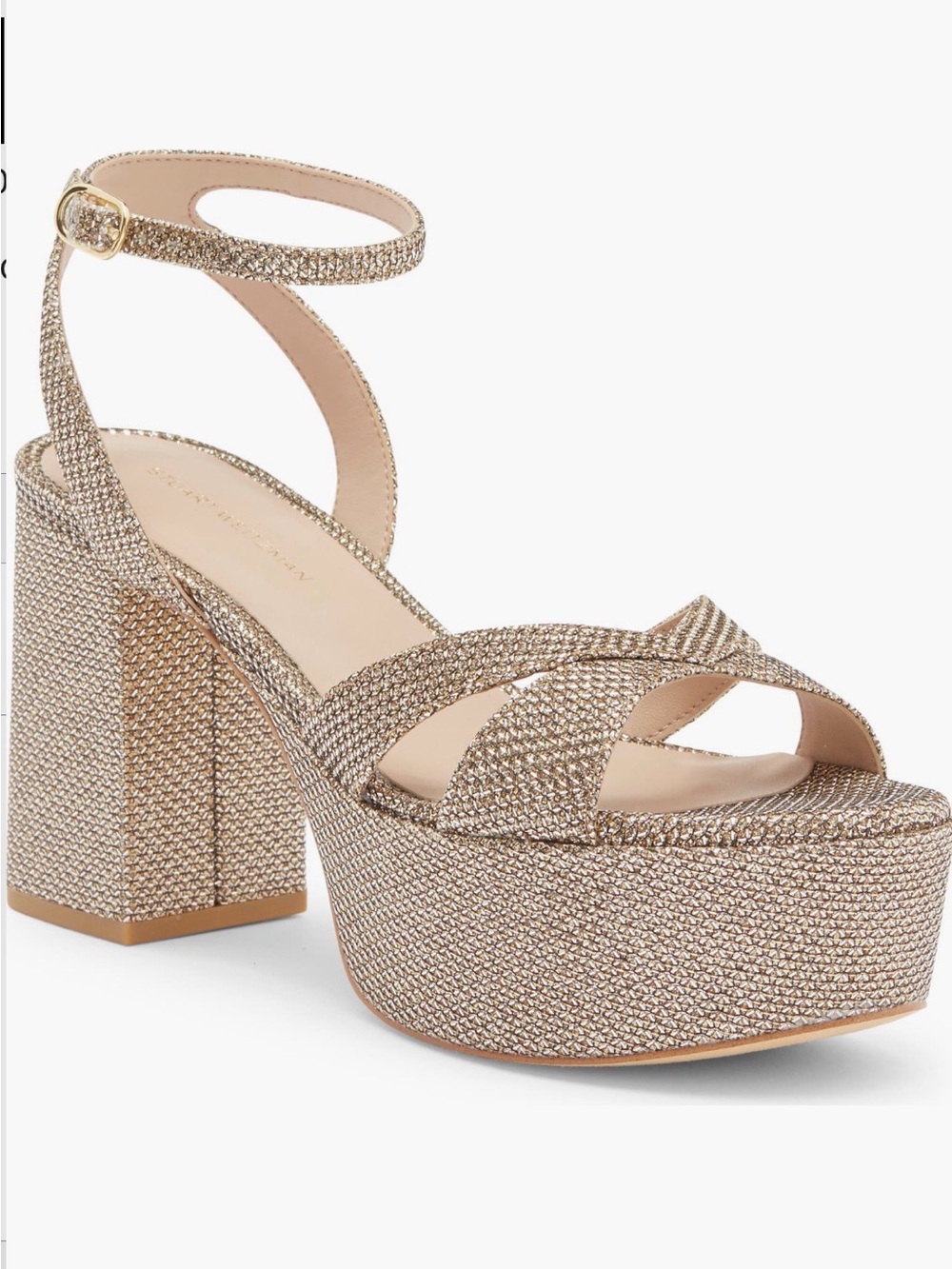 Stuart Weitzman Metallic Gold Platform Sandal